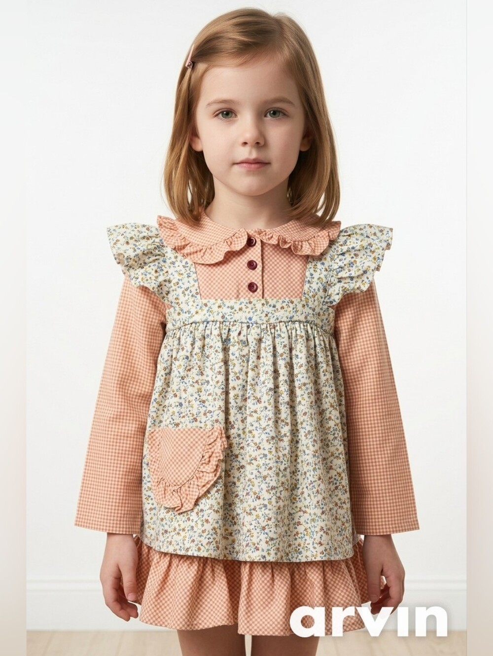 Vintage Nannette Floral Ruffle Dress Size 15-18 Months Made In USA